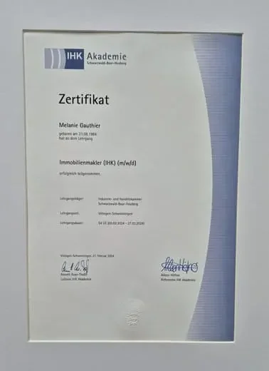 Geprüfte IHK Immobilienmaklerin in Freiburg